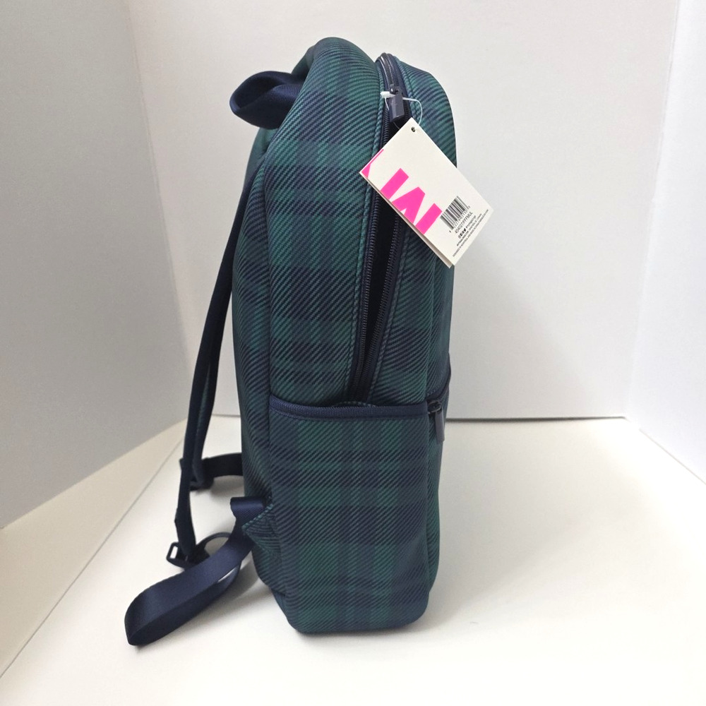 MYTAGALONGS Backpack Green Plaid Neoprene Pockets Padded Work Travel School New - Picture 4 of 8